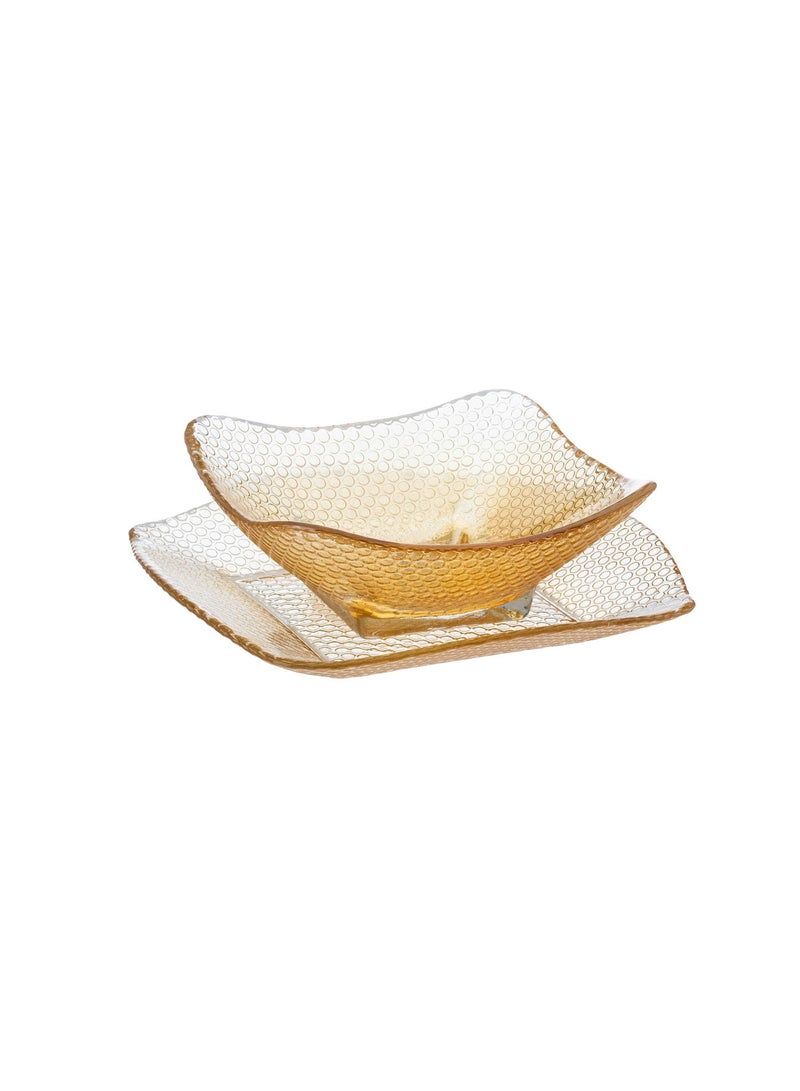 Dania 24 Piece Hospitality Set Consisting Of 12 Bowls With 12 Dishes For Sweets And Nuts, And It Is Multi Use Clear Square Glass
Shape 15X15 Cm - Image 5